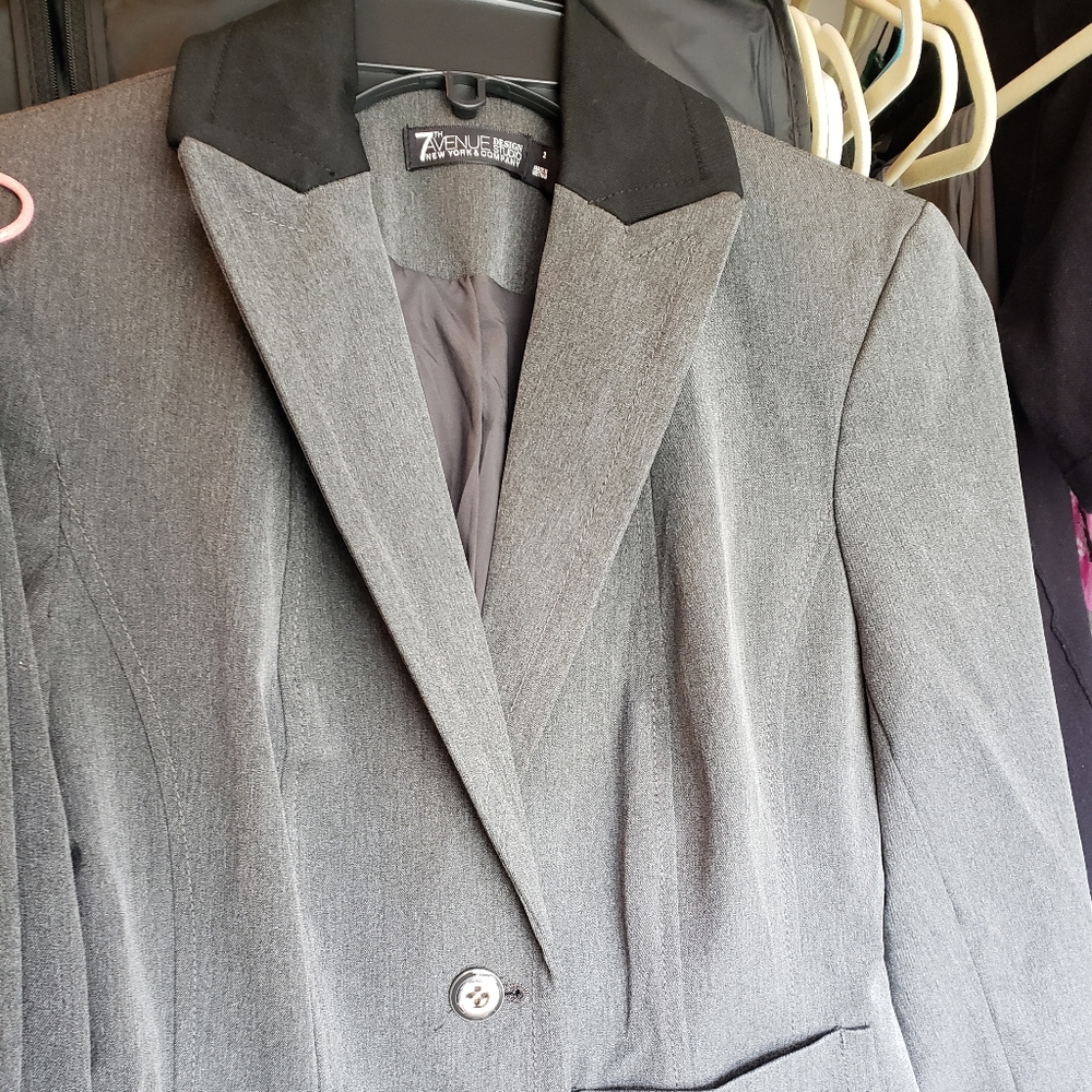 NY and Co pants suit set, size 2, grey and black, NWT